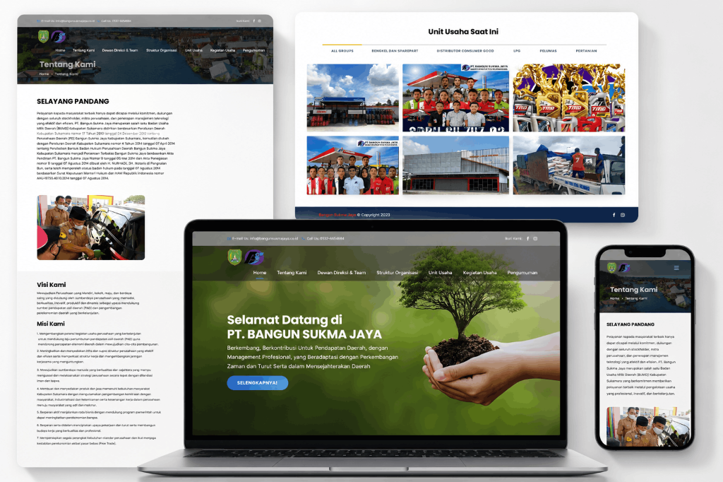 Portofolio Jasa Pembuatan Website Company Profile BUMD PT Bangun Sukma Jaya — Scalavia Work Showcase
